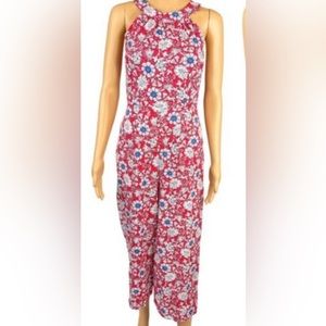 Loft red white and blue jumpsuit size 2